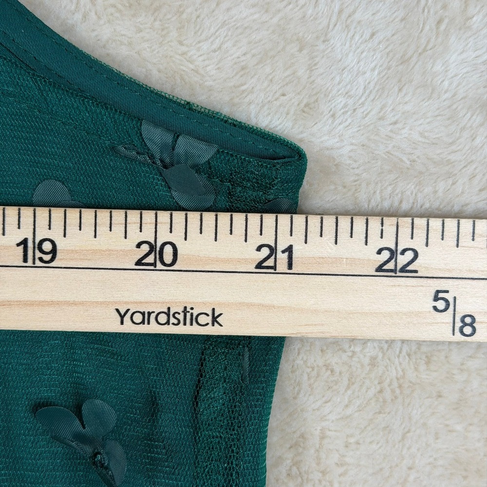 Vimpunec L Green Tulle Floral Applique Halter‎ Neck Dress St Patty's Day Party - Picture 11 of 12